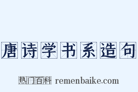 唐诗学书系造句是什么意思的图片